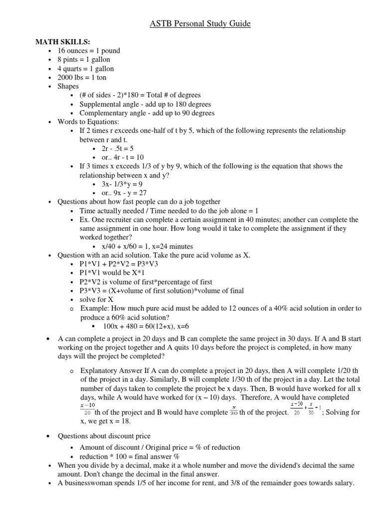 ASTB Personal Study Guide PDF Download Free PDF Cloud Altitude