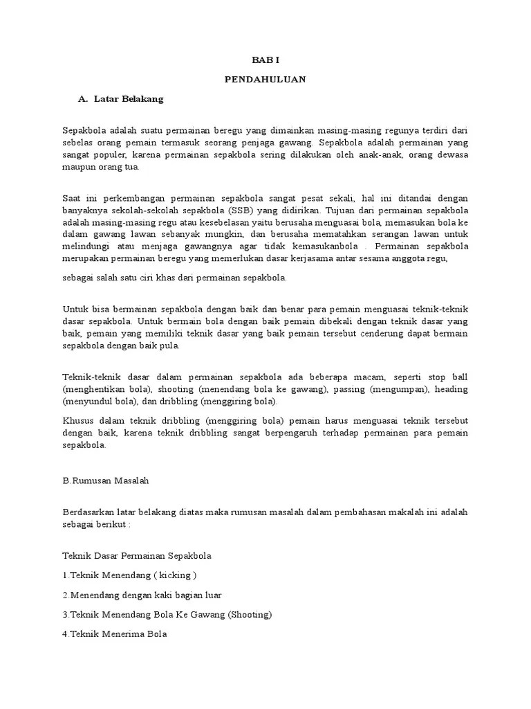 Makalah Sepak Bola Teknik Menyudul Lengkap | PDF