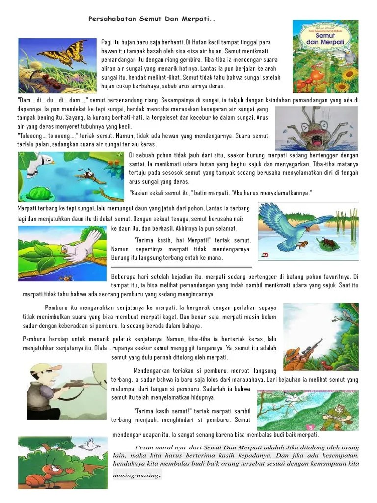 Persahabatan Semut Dan Merpati.. | PDF