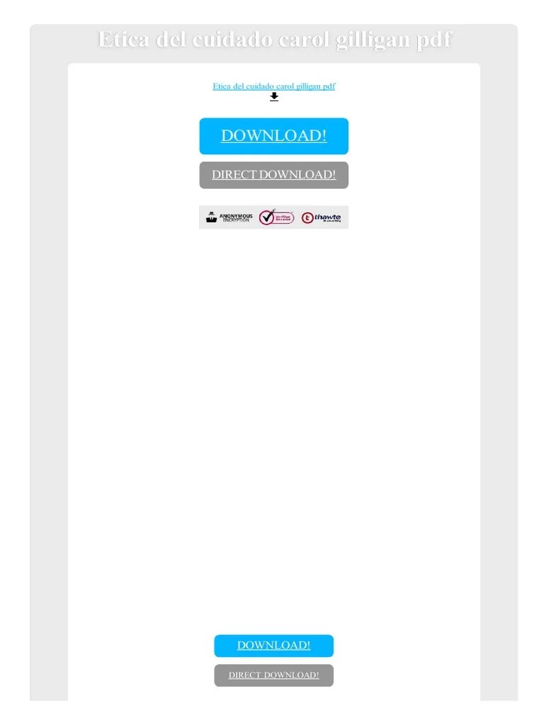 Etica Del Cuidado Carol Gilligan PDF Teorías sociológicas Política