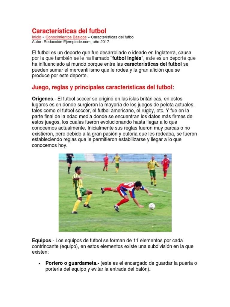 Características Del Futbol Asociación de Futbol Deportes de equipo