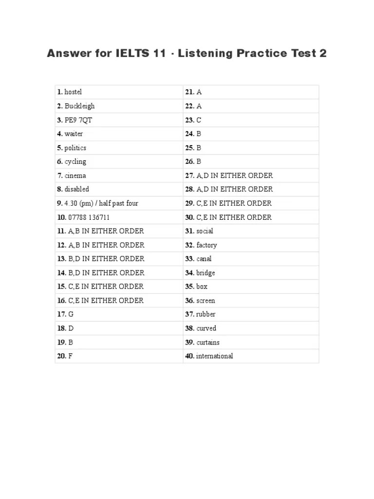 IELTS 11 Listening Test 2