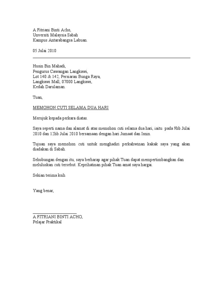 Contoh surat untuk cuti bersalin bagi pns indonesia. Contoh Surat Persetujuan Cuti Menikah - Contoh Surat
