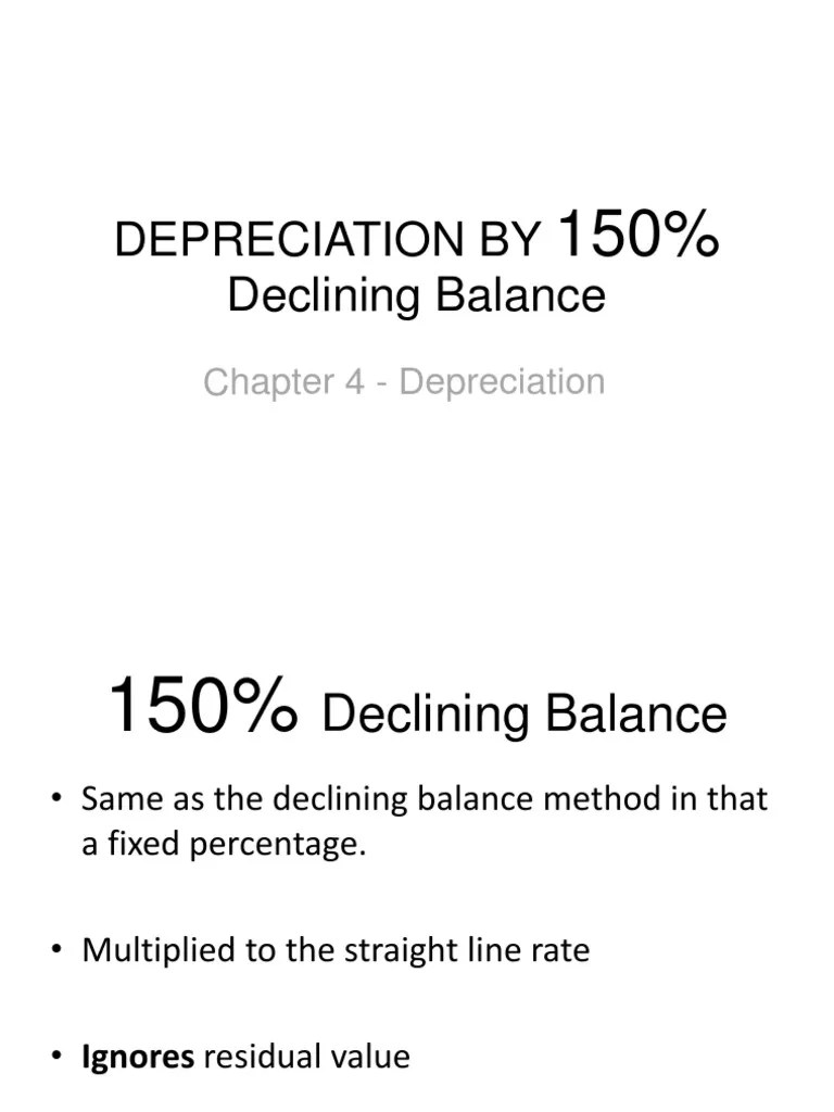 Sample Report on 150 declining balance Depreciation Financial