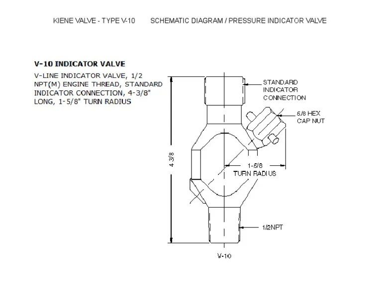Kiene Valve Type V10 Schematic Diagram / Pressure Indicator Valve PDF