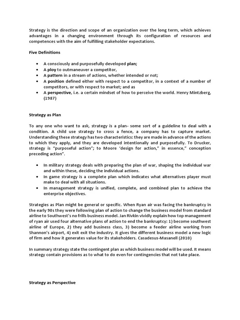 Business Strategy_ Essay Business Model Strategic Management