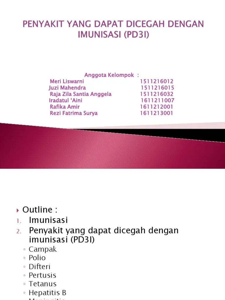 Penyakit Yang Dapat Dicegah Dengan Imunisasi (Pd3i
