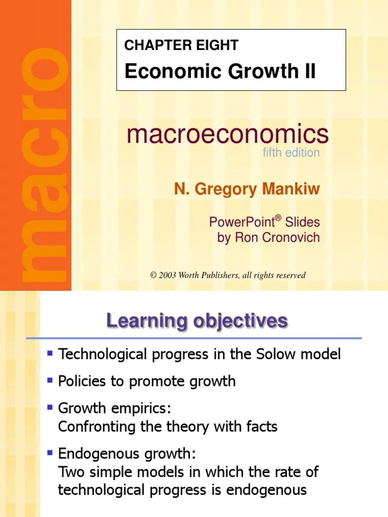 Mankiw Chapter 8 Growth II PDF Economic Growth Saving