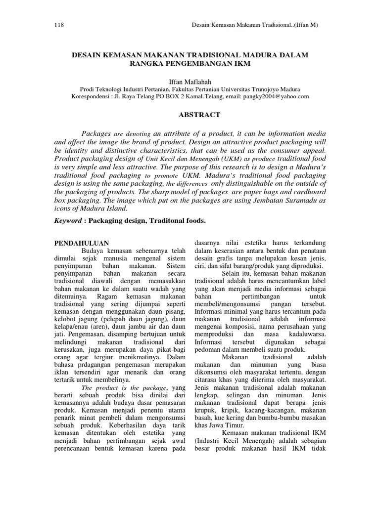 JURNAL 8 Desain Kemasan Makanan Tradisional Madura Dalam Rangka