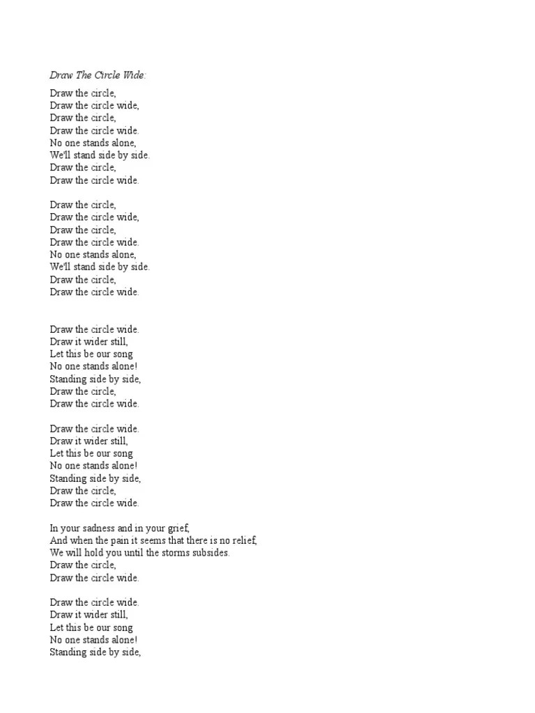 Draw the Circle Wide Lyrics