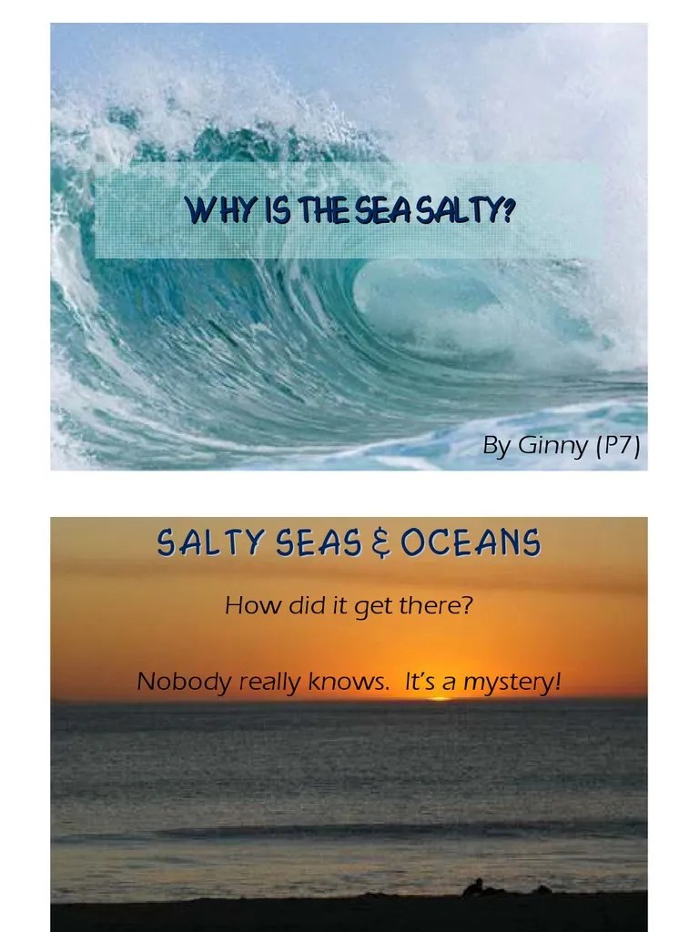 Why Is The Sea Salty ? PDF Sea Water Cycle