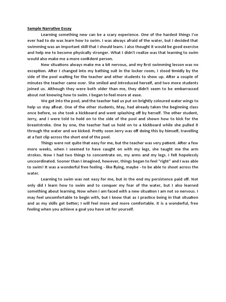 Sample Narrative Essay