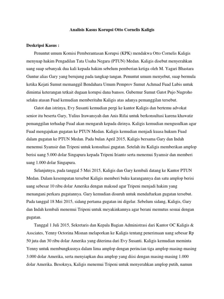 Analisis Kasus Korupsi Otto Cornelis Kaligis | PDF