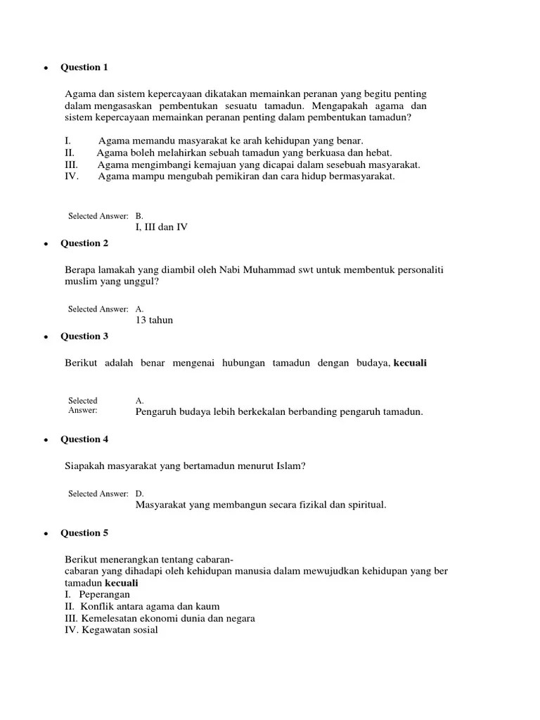 Di Antara Berikut, Yang Manakah Bukan Sumber Mutlak Tamadun Islam