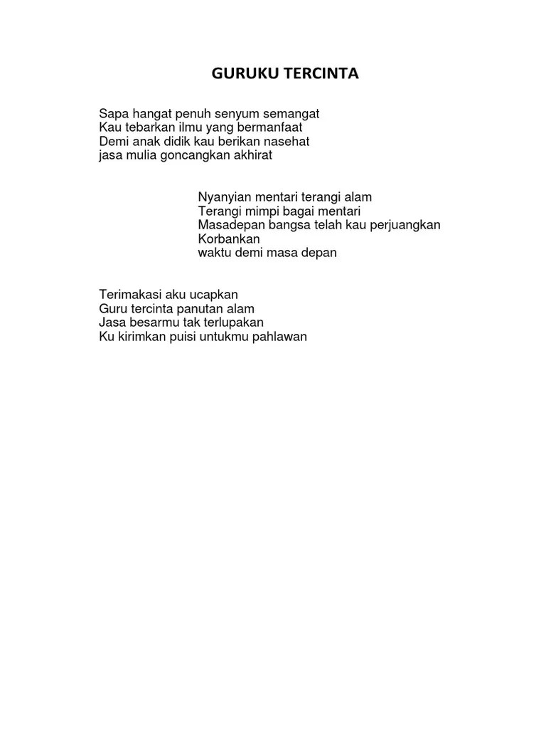 Puisi Guru Untuk Anak Didiknya Kumpulan Puisi Nusantara