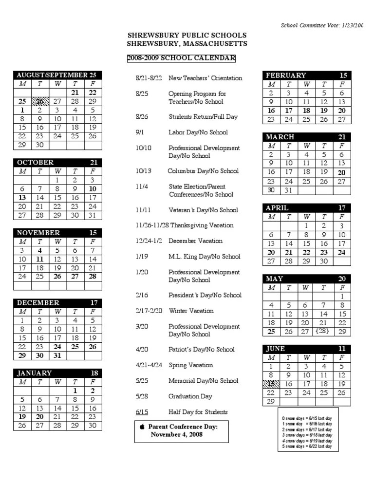 08 09SchoolCalendar PDF Observances Public Holiday