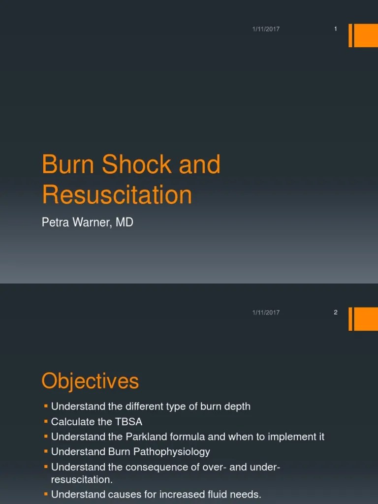 Burn Shock and Resuscitation Revised Burn Shock (Circulatory)