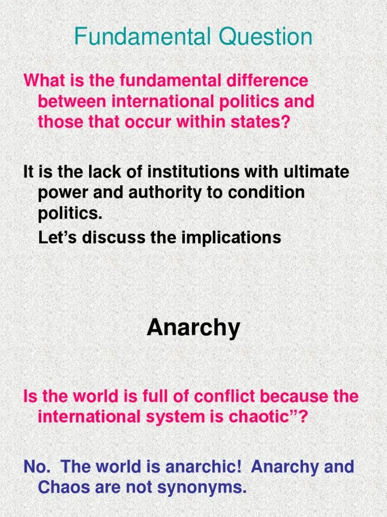 Anarchy and the Security Dilemma Foreign Policy Social Institutions