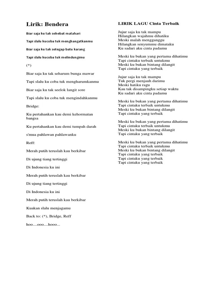 Lirik Bendera Coklat | PDF