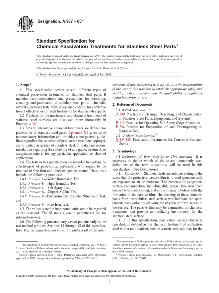 ASTM A967.pdf Stainless Steel Corrosion