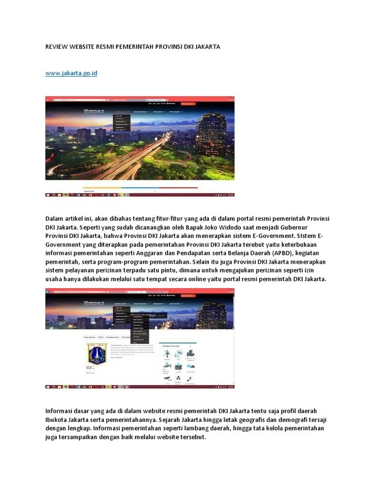 Review Website Resmi Pemerintah Provinsi Dki Jakarta