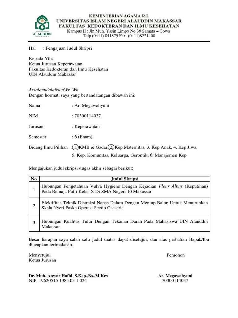 Format Pengajuan Judul Skripsi Baru | Pdf