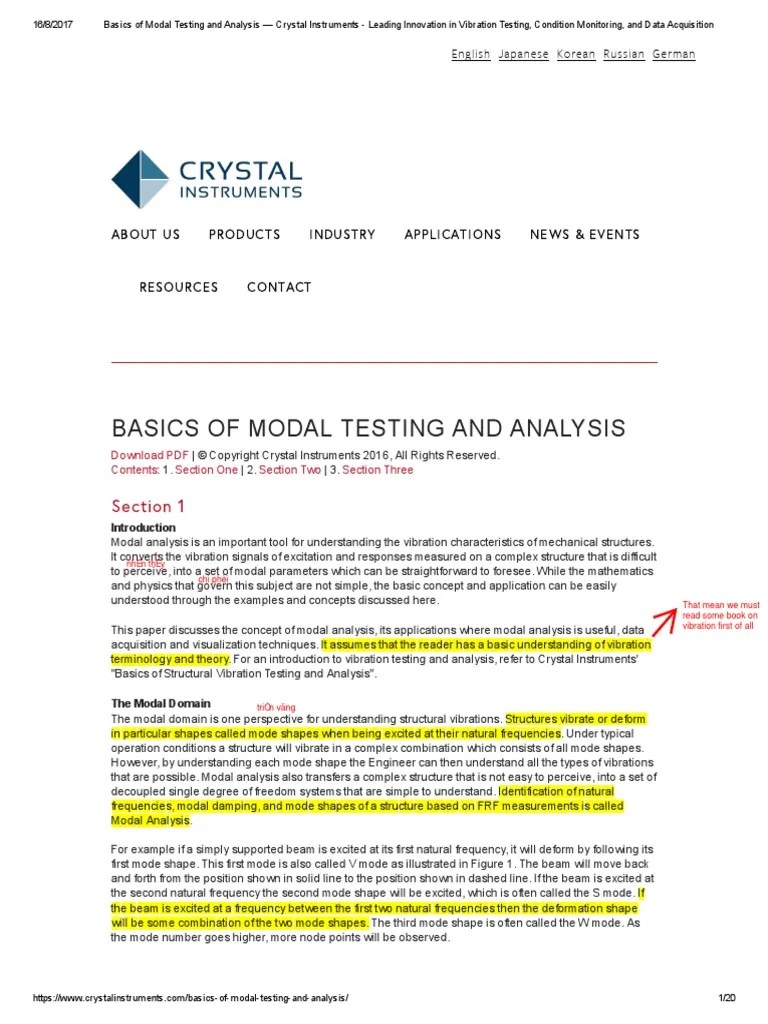 Basics of Modal Testing and Analysis 2 PDF Normal Mode Spectral Density