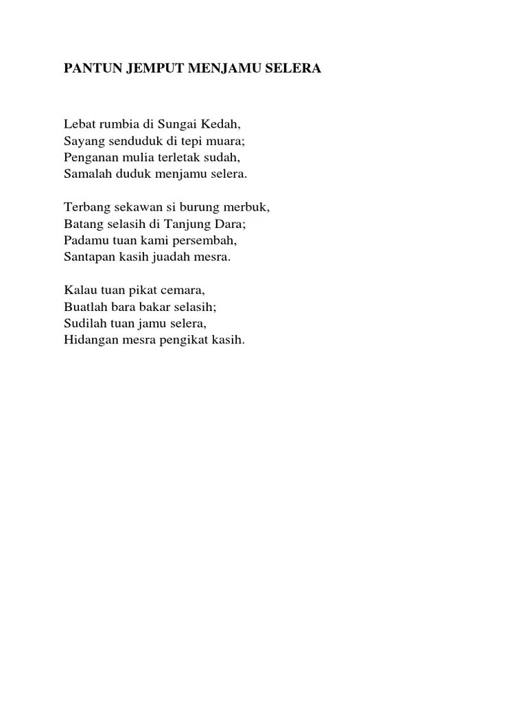 Pantun Jemput Menjamu Selera | PDF