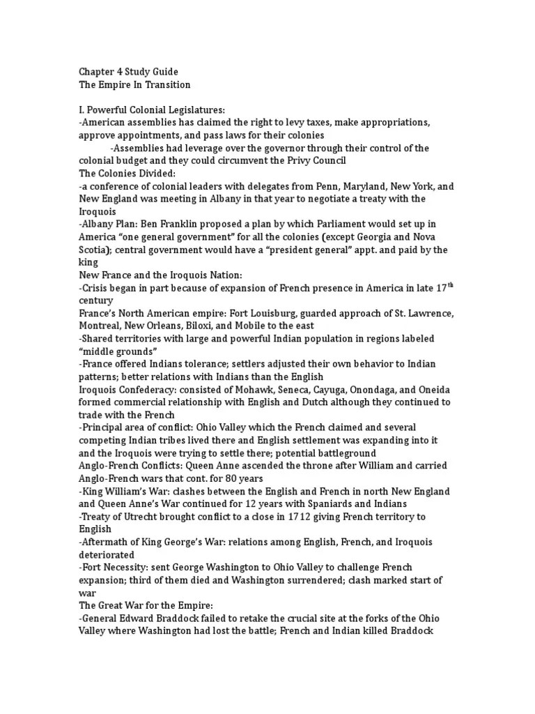Chapter 4 Study Guide Iroquois American Revolution