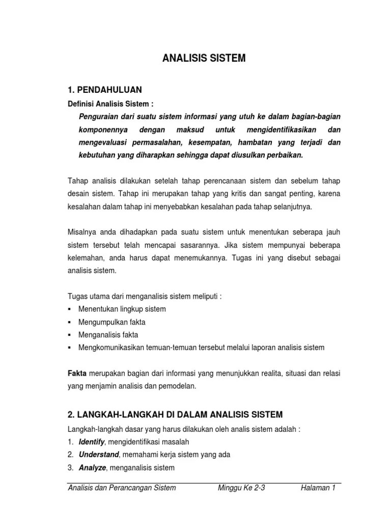 Analisis Sistem Informasi PDF | PDF