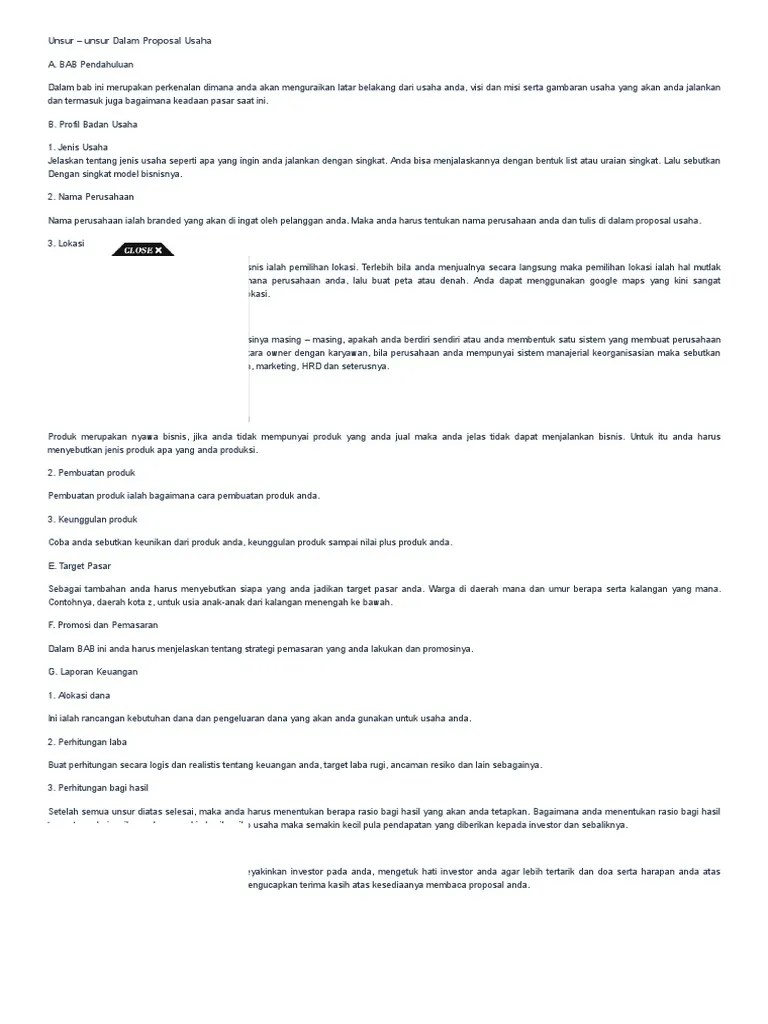 Jika kamu tidak mengetahui atau memiliki. Contoh Dan Cara Membuat Proposal Usaha _ Situs Berita ...