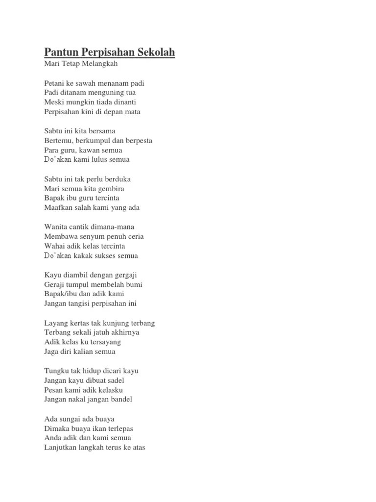 Pantun Perpisahan Sekolah | PDF