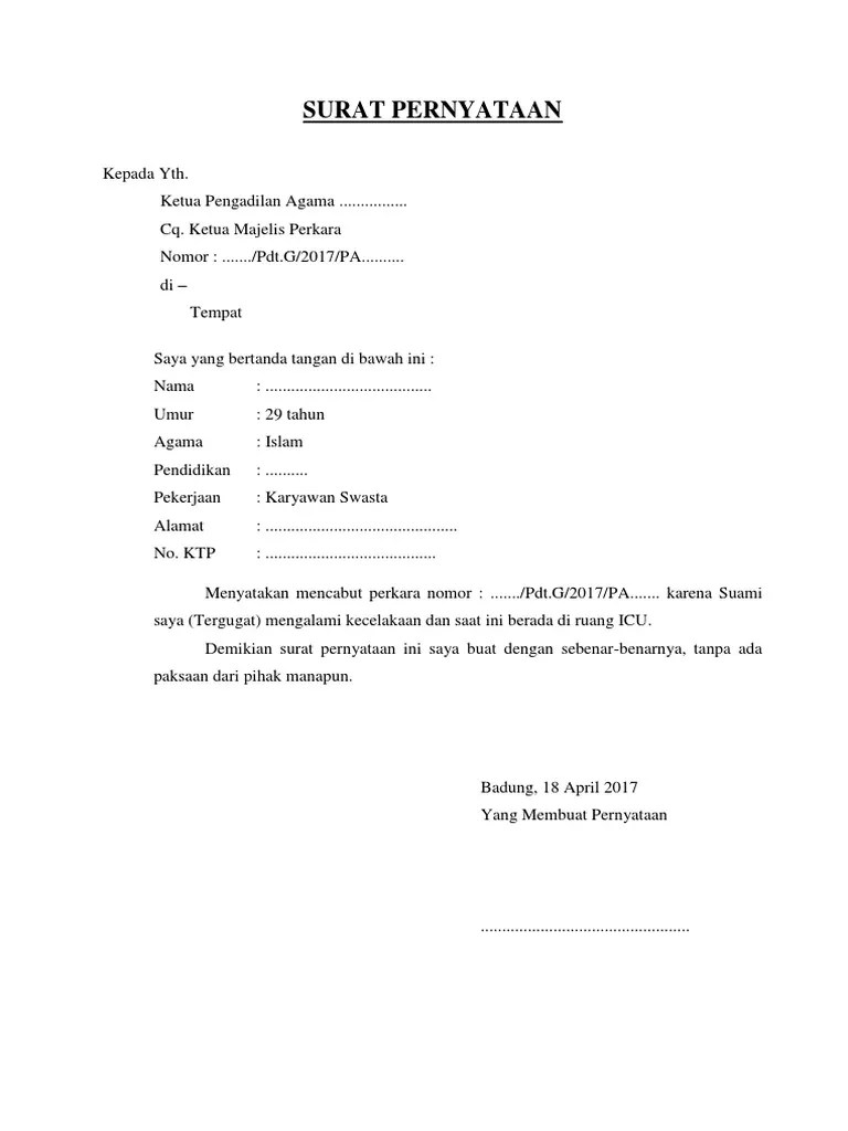 19 Contoh Surat Banding Cerai
