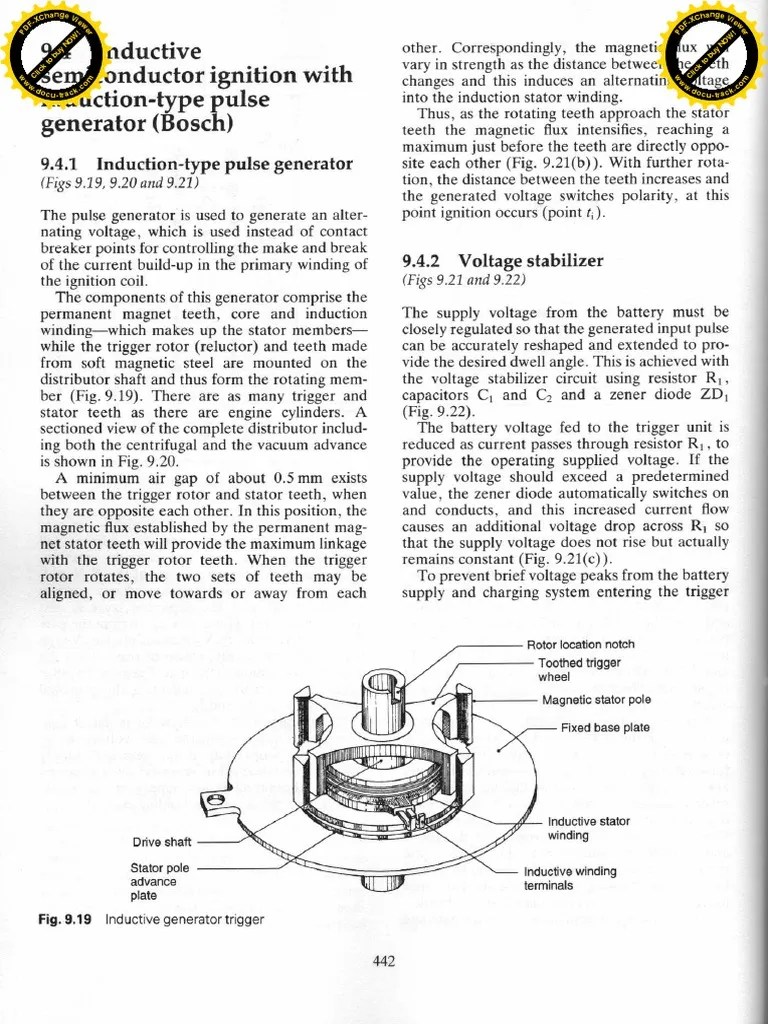 Inductiontype pulse generator ignition system