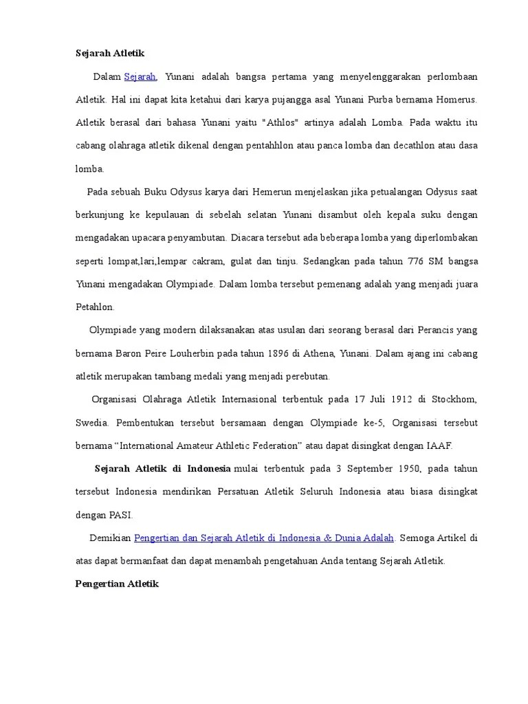 Sejarah Atletik | PDF