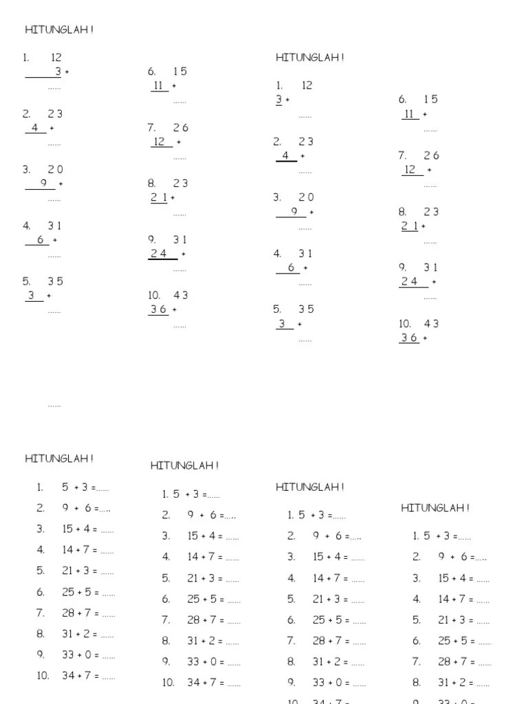 Selain itu, bunda juga bisa mengajarinya penjumlahan dan pengurangan. Contoh Soal Matematika Tk B Siswapelajar Com