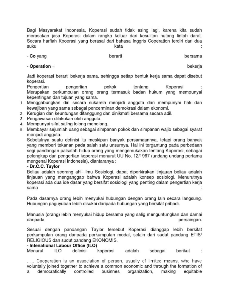 Materi Debat Koperasi | PDF