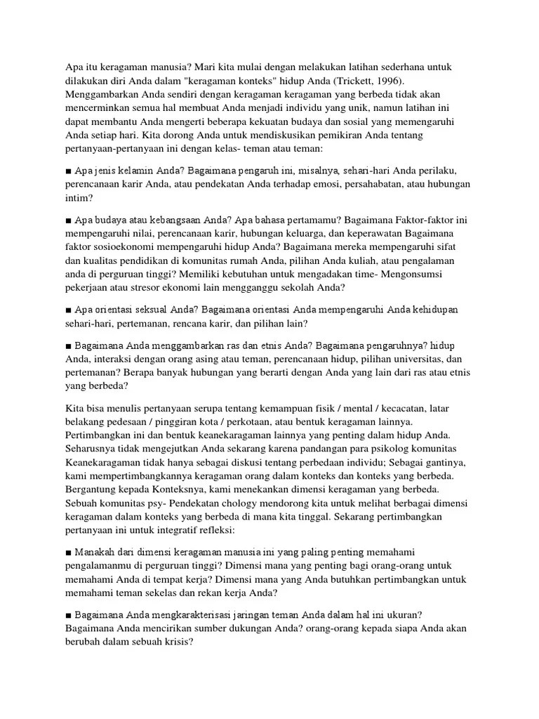 Apa Itu Keragaman Manusia