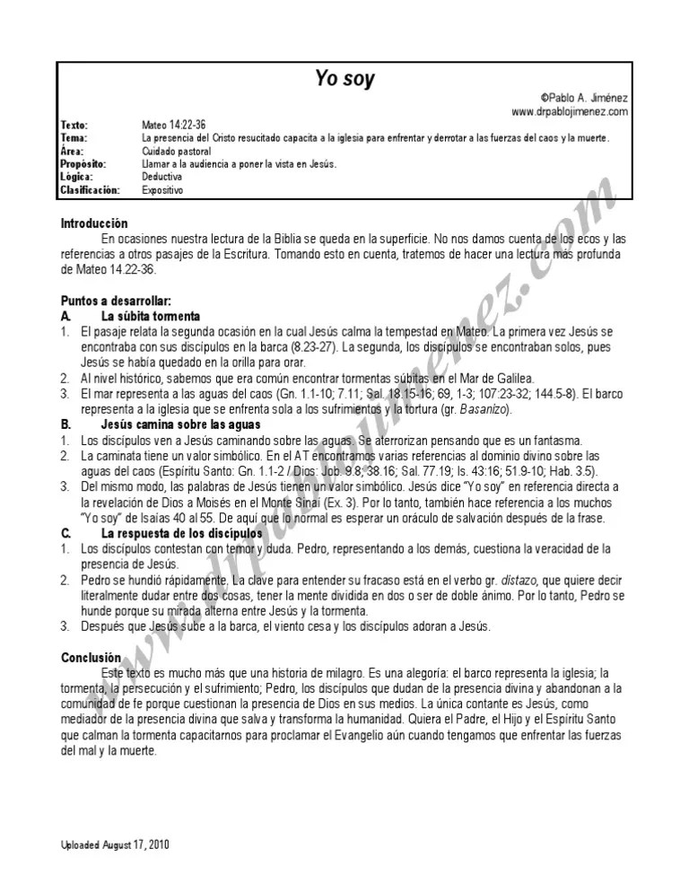 Yo soy Un sermón sobre Mateo 142233 San Pedro Jesús