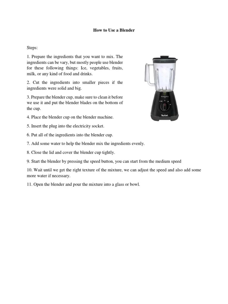 How To Use A Blender PDF
