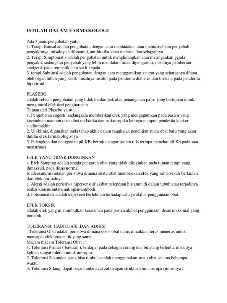Istilah Dalam Farmakologi | PDF