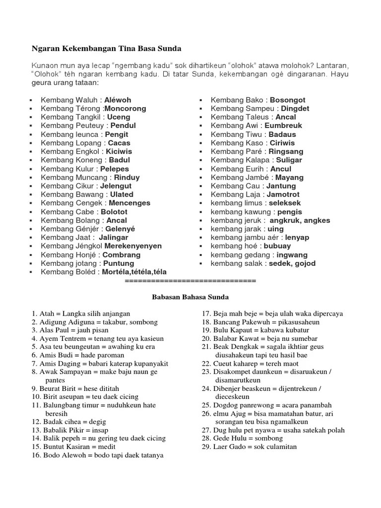 Ulfah - Basa Sunda | PDF