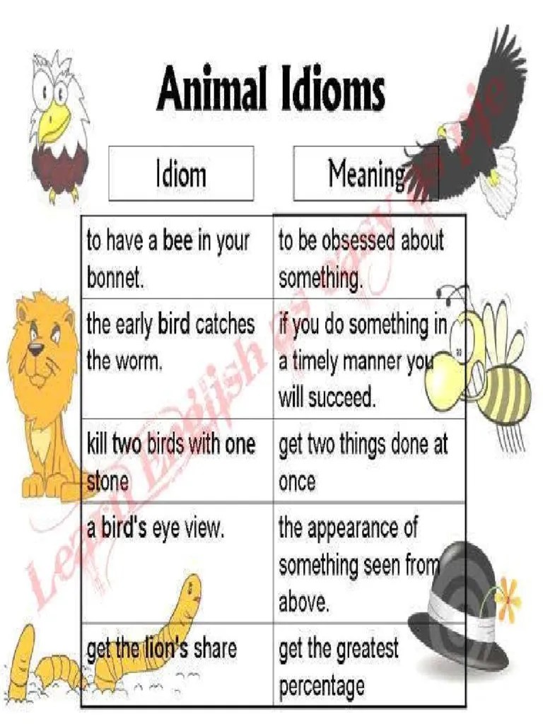 Animal Idioms PDF.pdf Psychology & Cognitive Science
