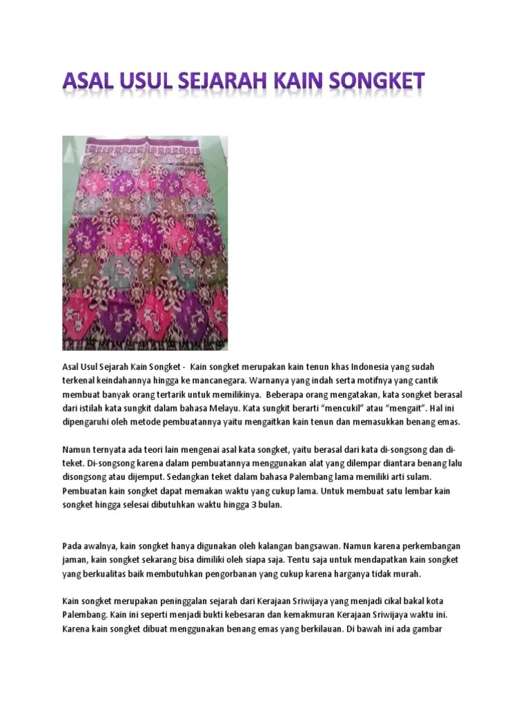 Baju Kain Songket Berasal Dari Daerah – Ilustrasi