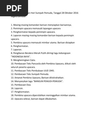 Susunan Upacara Sumpah Pemuda | PDF
