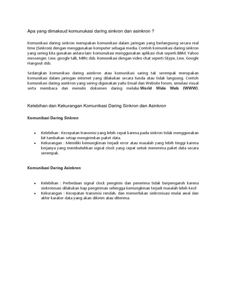 Sinkron Dan Asinkron | PDF