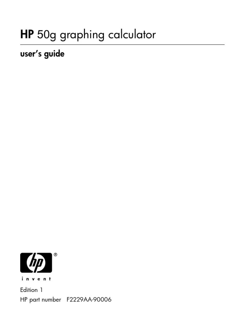 HP 50g User's Guide English | PDF | Matrix (Mathematics) | Confidence