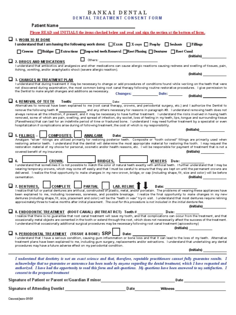 7 Consent Form 09 PDF Dentistry Dentures