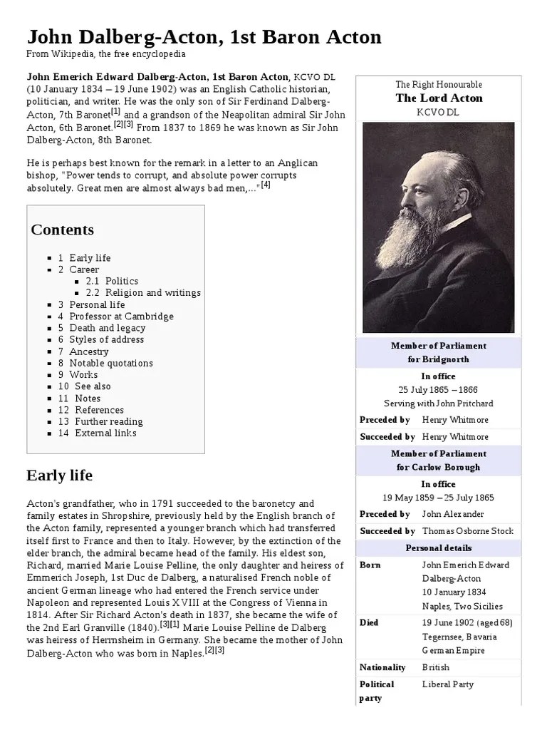 John Dalberg-Acton, 1st Baron Acton | PDF
