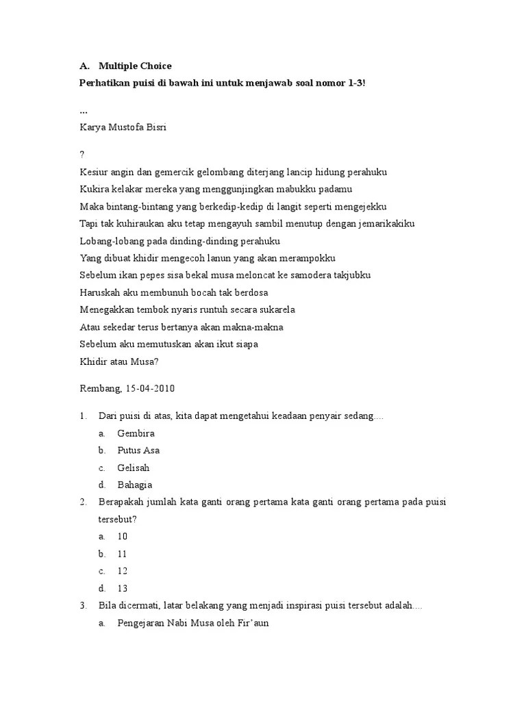 Fix Soal Dan Jawaban Kelas 8 Puisi | PDF